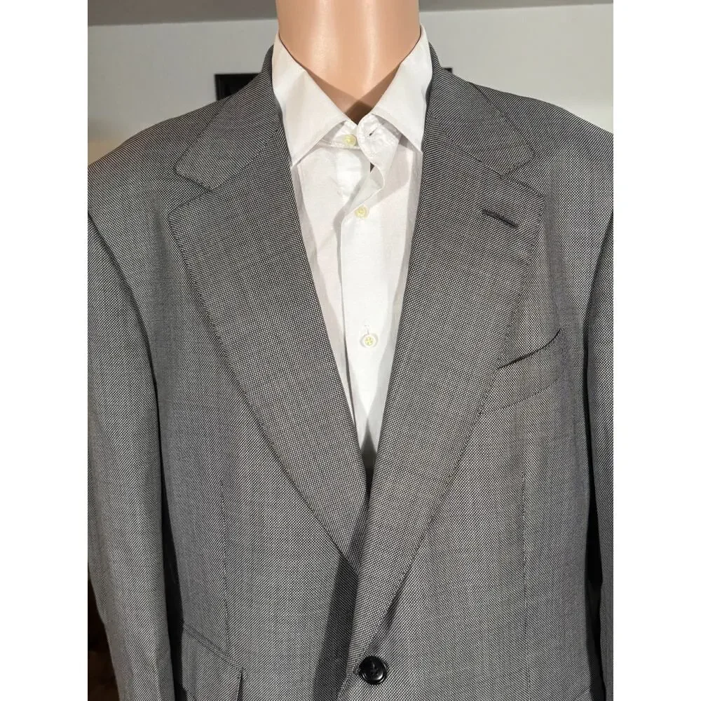 Tom Ford Nailhead Gray Suit 54 44R Shelton 36x31 Trousers Notch Lapel